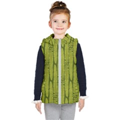 Fern Texture Nature Leaves Kids  Hooded Puffer Vest by Dutashop