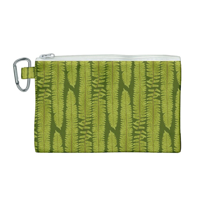 Fern Texture Nature Leaves Canvas Cosmetic Bag (Medium)