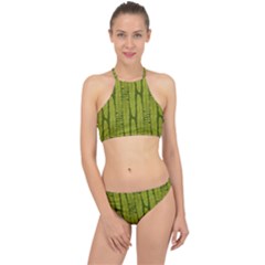 Fern Texture Nature Leaves Racer Front Bikini Set