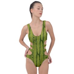 Fern Texture Nature Leaves Side Cut Out Swimsuit
