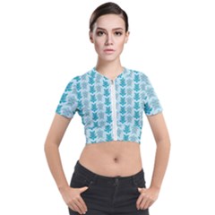 Sea Turtle Sea Animal Short Sleeve Cropped Jacket by Dutashop