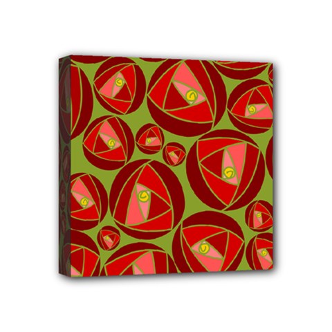 Abstract Rose Garden Red Mini Canvas 4  X 4  (stretched)