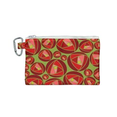 Abstract Rose Garden Red Canvas Cosmetic Bag (small) by Dutashop