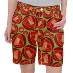 Abstract Rose Garden Red Pocket Shorts by Dutashop