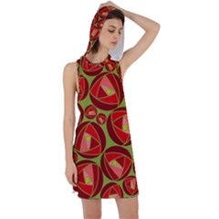 Abstract Rose Garden Red Racer Back Hoodie Dress