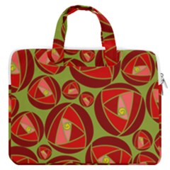 Abstract Rose Garden Red Macbook Pro Double Pocket Laptop Bag by Dutashop
