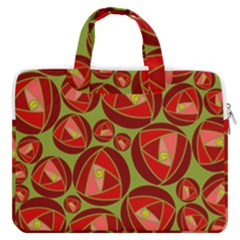 Abstract Rose Garden Red Macbook Pro Double Pocket Laptop Bag (large)