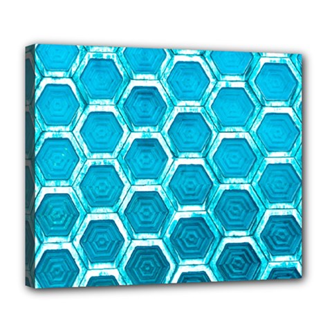 Hexagon Windows Deluxe Canvas 24  X 20  (stretched) by essentialimage365