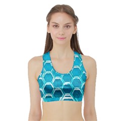 Hexagon Windows Sports Bra With Border by essentialimage365