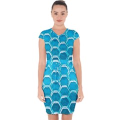 Hexagon Windows Capsleeve Drawstring Dress  by essentialimage365