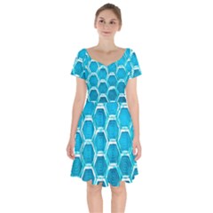 Hexagon Windows Short Sleeve Bardot Dress by essentialimage365