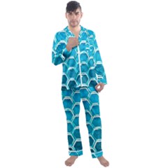 Hexagon Windows Men s Long Sleeve Satin Pajamas Set by essentialimage365