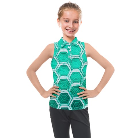 Hexagon Windows Kids  Sleeveless Polo Tee by essentialimage365