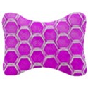 Hexagon Windows Velour Seat Head Rest Cushion View1