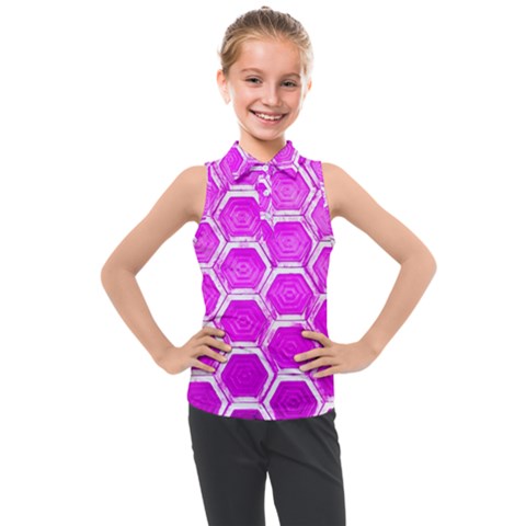 Hexagon Windows Kids  Sleeveless Polo Tee by essentialimage365