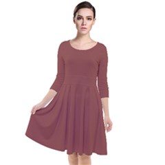 Brandy Brown Quarter Sleeve Waist Band Dress