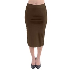 Brunette Brown Midi Pencil Skirt by FabChoice