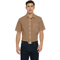 Cafe Au Lait Men s Short Sleeve Pocket Shirt  by FabChoice