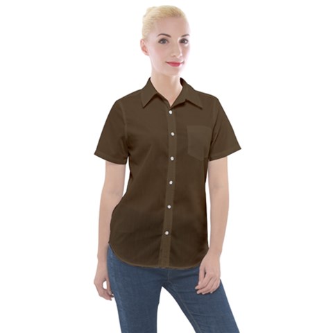 Cafe Noir Women s Short Sleeve Pocket Shirt by FabChoice