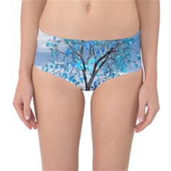 Crystal Blue Tree Mid-waist Bikini Bottoms