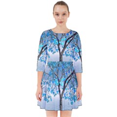 Crystal Blue Tree Smock Dress