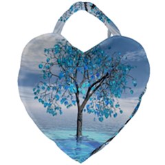Crystal Blue Tree Giant Heart Shaped Tote