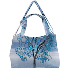 Crystal Blue Tree Double Compartment Shoulder Bag