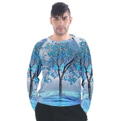 Crystal Blue Tree Men s Long Sleeve Raglan Tee