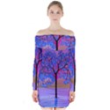 Tree Sunset Long Sleeve Off Shoulder Dress View1