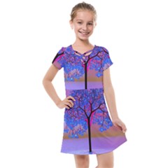 Tree Sunset Kids  Cross Web Dress