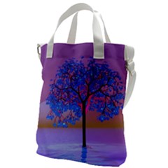 Tree Sunset Canvas Messenger Bag