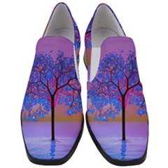 Tree Sunset Women Slip On Heel Loafers