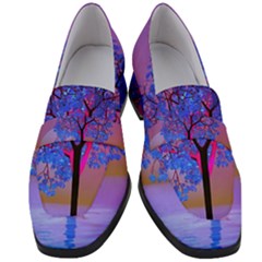 Tree Sunset Women s Chunky Heel Loafers