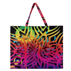 Abstract Jungle Zipper Large Tote Bag by icarusismartdesigns