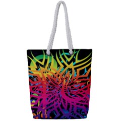 Abstract Jungle Full Print Rope Handle Tote (small) by icarusismartdesigns