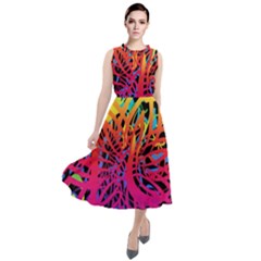 Abstract Jungle Round Neck Boho Dress by icarusismartdesigns