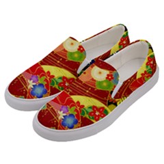 Floral Abstract Men s Canvas Slip Ons
