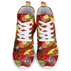 Floral Abstract Women s Lightweight High Top Sneakers