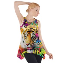 Tiger In The Jungle Side Drop Tank Tunic by icarusismartdesigns