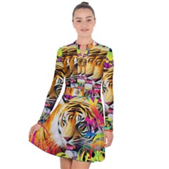 Tiger In The Jungle Long Sleeve Panel Dress