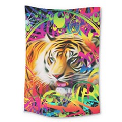Tiger In The Jungle Large Tapestry