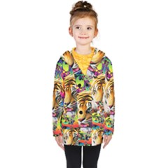 Tiger In The Jungle Kids  Double Breasted Button Coat