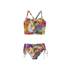 Tiger In The Jungle Girls  Tankini Swimsuit