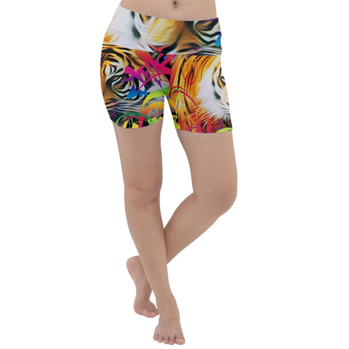 Tiger In The Jungle Lightweight Velour Yoga Shorts