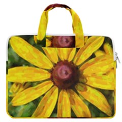 Sunflower Painting Macbook Pro Double Pocket Laptop Bag by ExtraGoodSauce