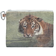 Swimming Tiger Canvas Cosmetic Bag (xxl) by ExtraGoodSauce