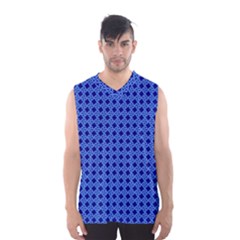 Basket Weave Basket Pattern Blue Men s Basketball Tank Top by Dutashop