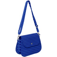 Basket Weave Basket Pattern Blue Saddle Handbag by Dutashop