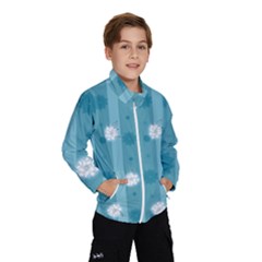 Gardenia Flowers White Blue Kids  Windbreaker