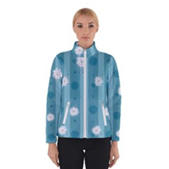 Gardenia Flowers White Blue Winter Jacket